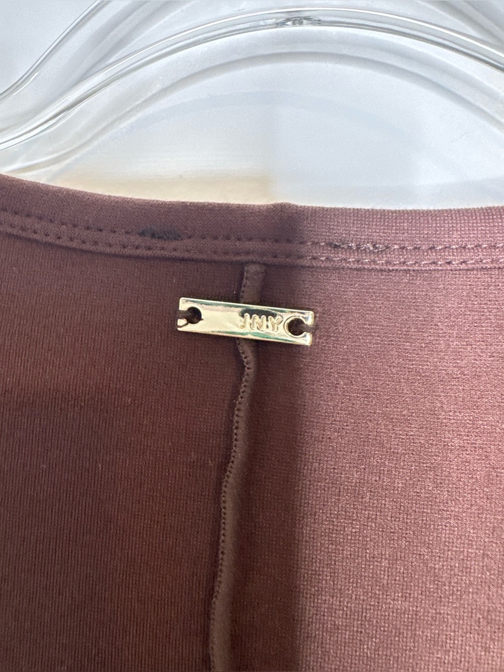 Jones New York brown Crewneck colorblock Patrick Pullover blouse sz MD stretch - Picture 5 of 5